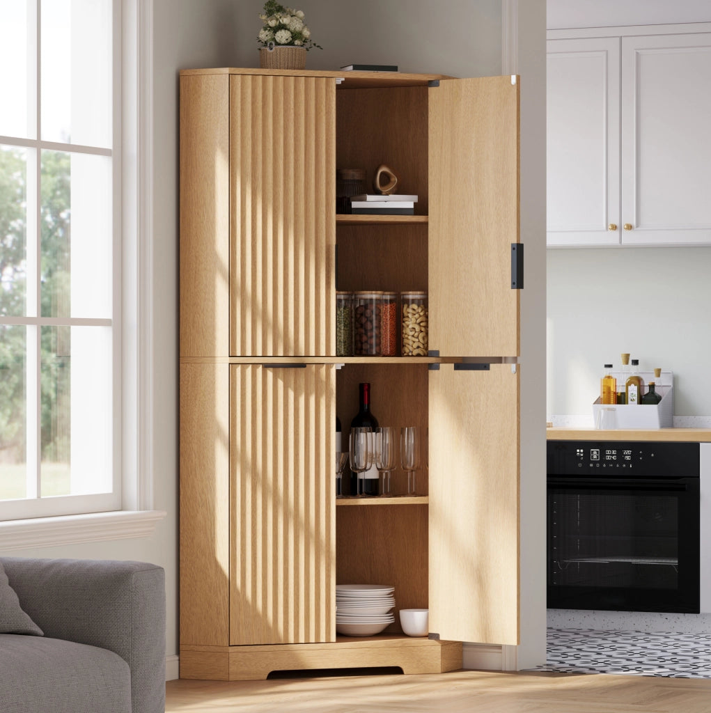 Armadio angolare in MDF naturale 60×60×172 cm