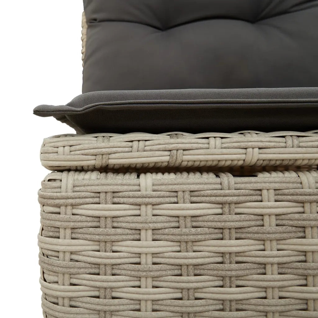 vidaXL Set Divani da Giardino 5pz con Cuscini Polyrattan Grigio Chiaro