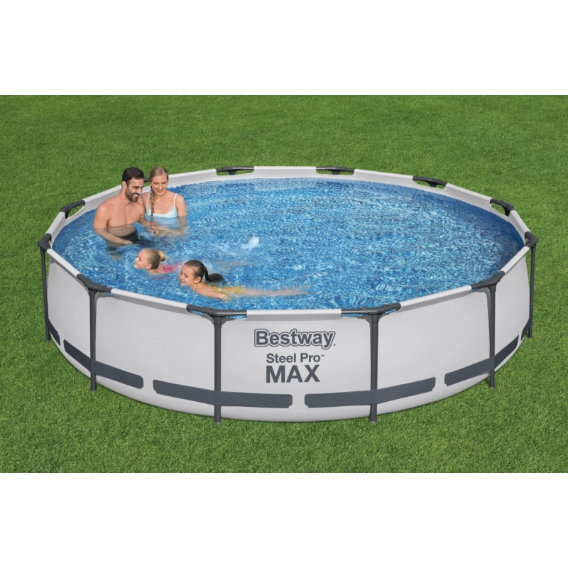 Piscina fuori terra rotonda con telaio in acciaio e pompa filtro inclusa, diametro 366 cm altezza 76 cm capacità 6473 L - Bestway