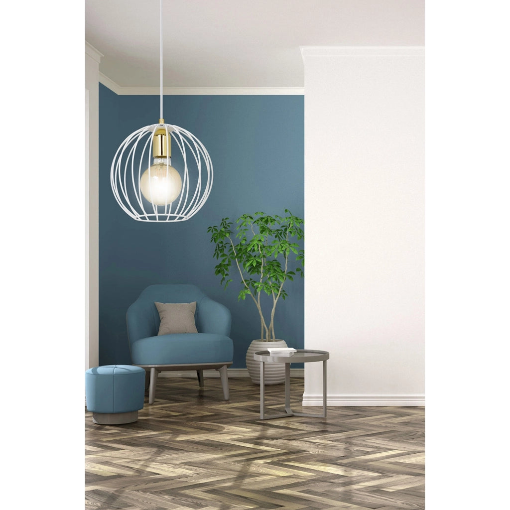Sospensione Contemporanea Omoikane Acciaio Bianco 1 Luce E27 Ip20