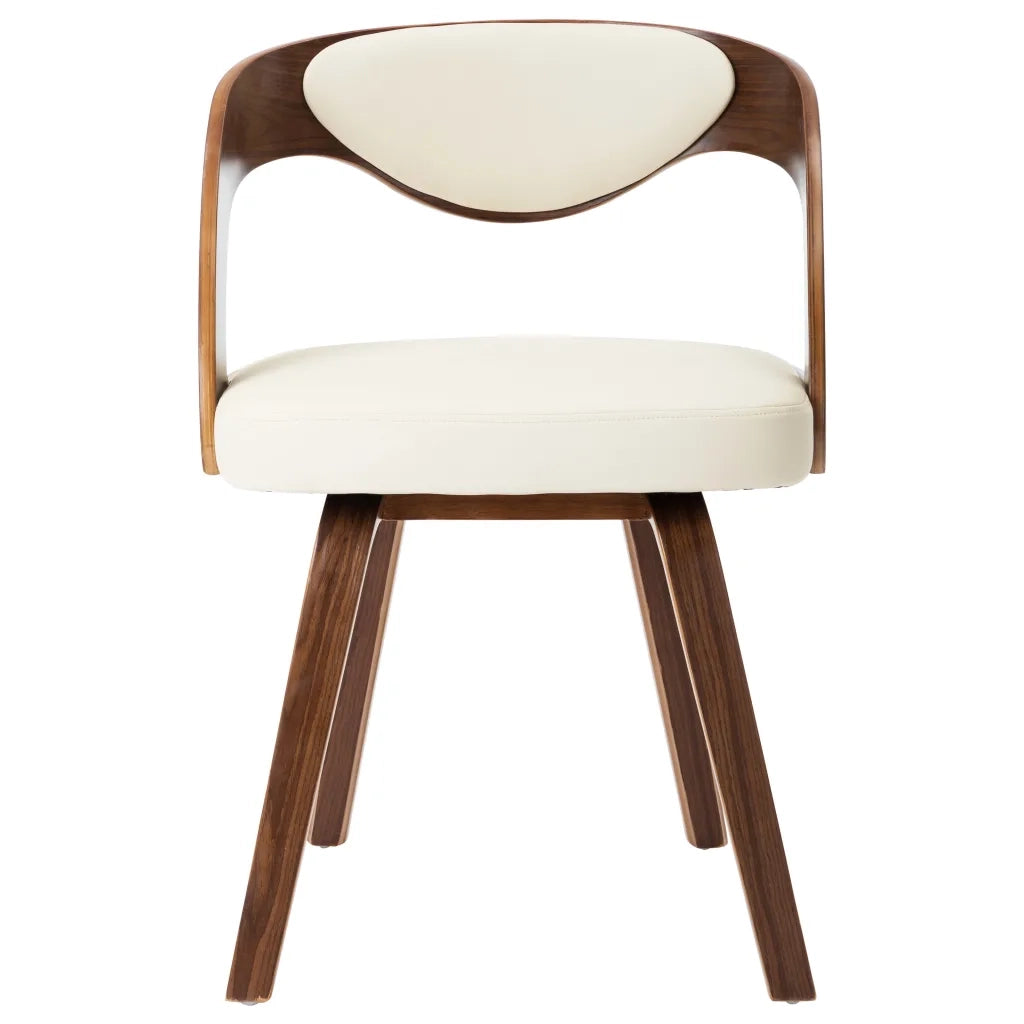 Sedie da Pranzo 2 pz Crema in Legno Piegato e Similpelle cod mxl 23929