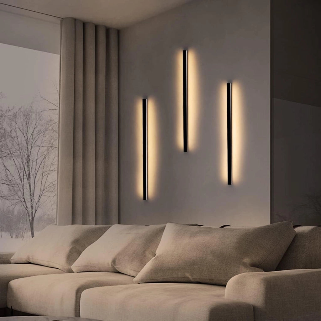ZMH Applique da parete a LED per interni nera 80cm lampada da parete moderna 3000K per corridoio e camera da letto