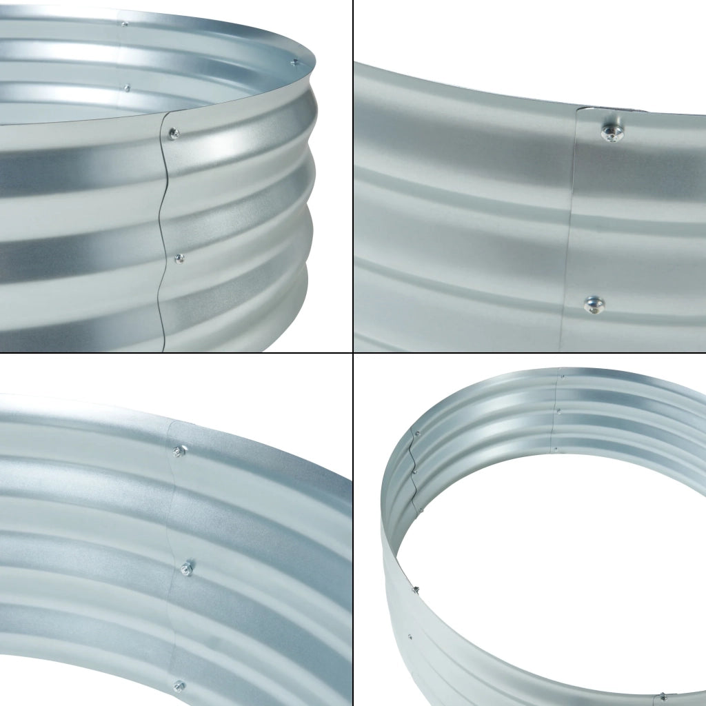Fioriera rialzata acciaio zincato 92 x 31 cm argento 03_0009508
