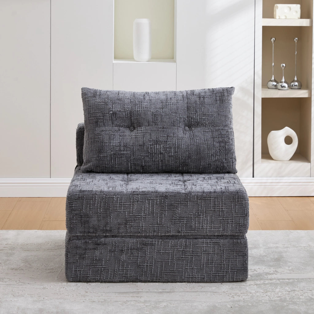 Divano letto pieghevole 29x29x88 cm multifunzionale in chenille grigio