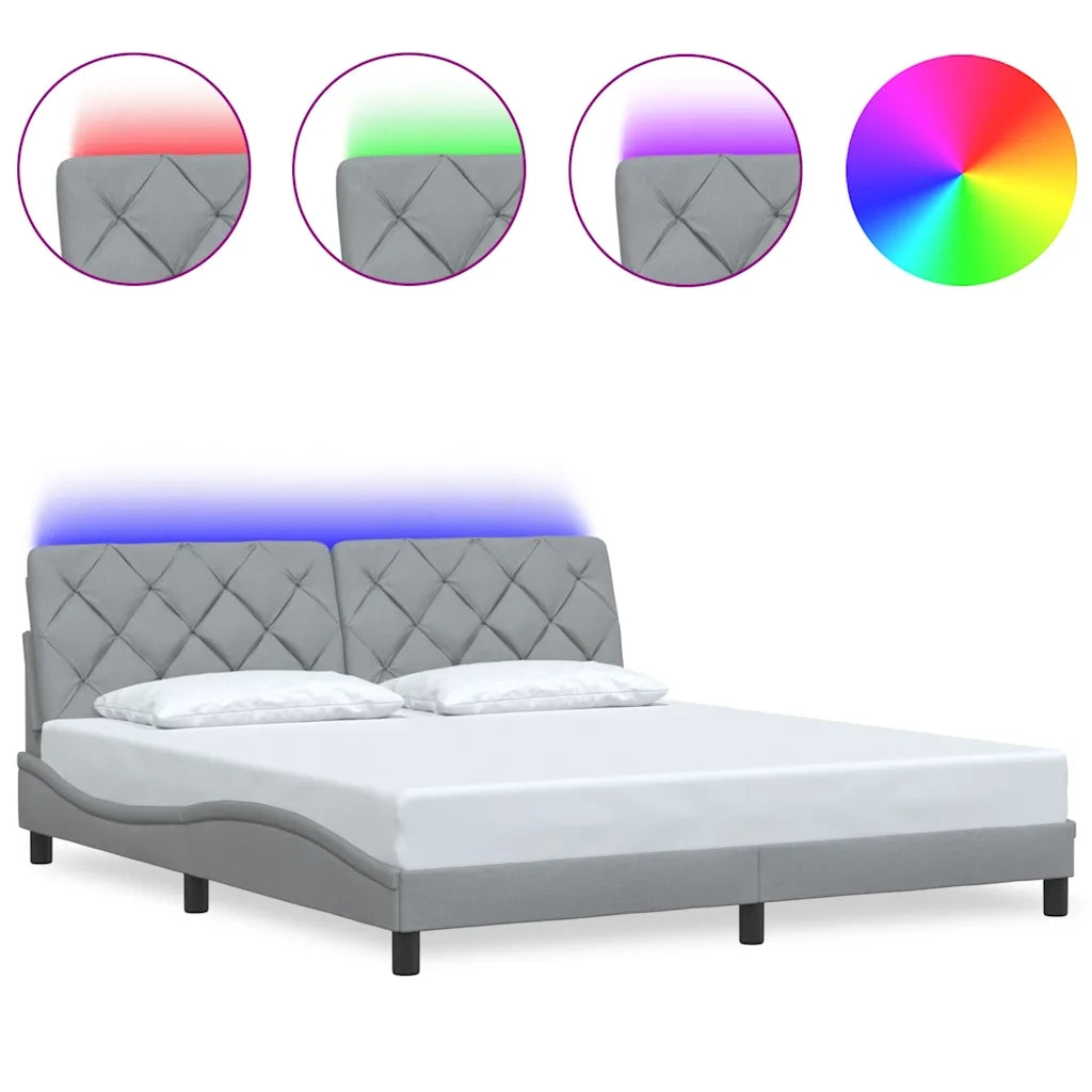 Giroletto con LED senza Materasso 180x200 cm in Tessuto 3310685