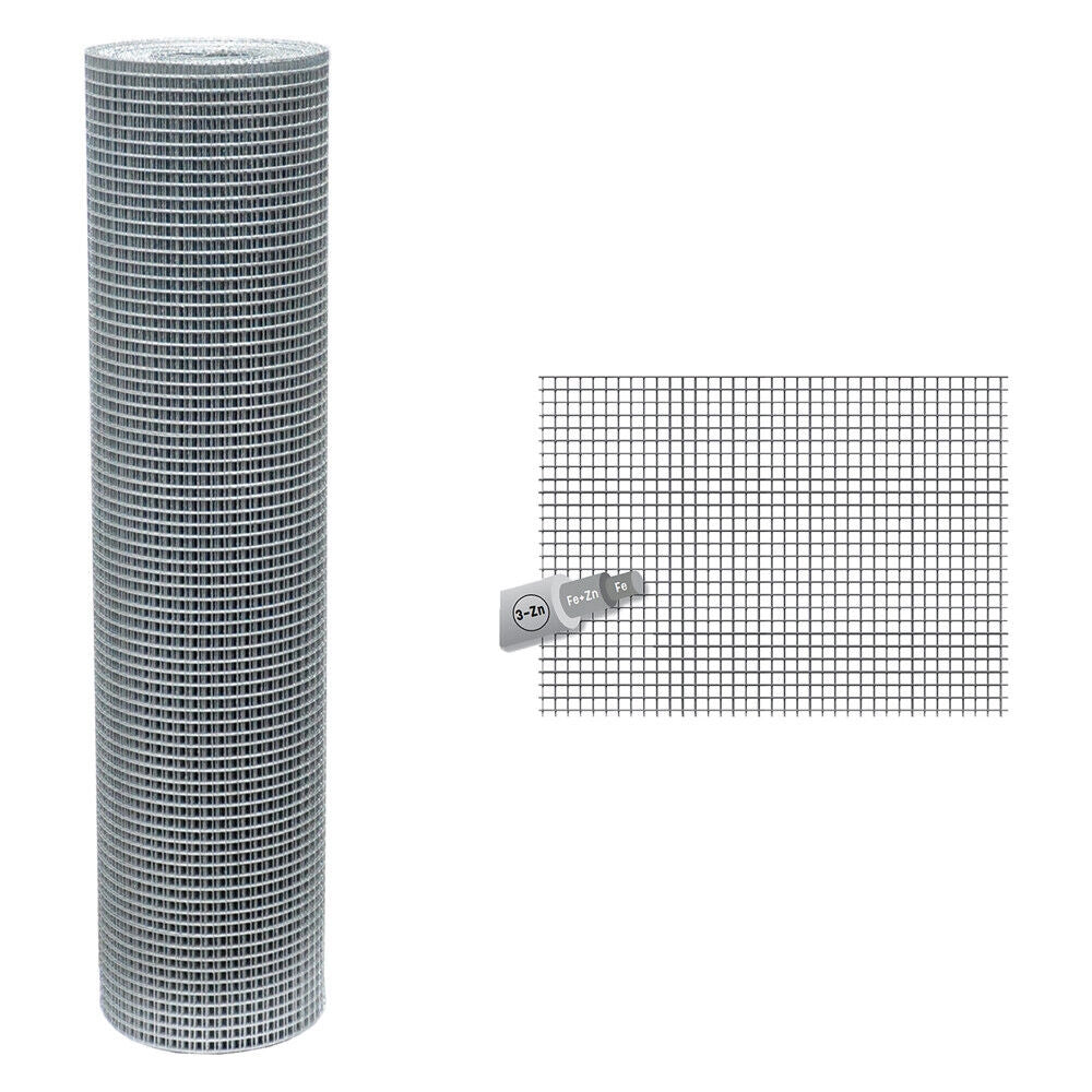 RETE RECINZIONI METALLICA ELETTROSALDATA 12x12 h80cm ØF.1,4 ROTOLO 25mt ZINCATA