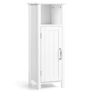 Armadio di stoccaggio a pavimento per bagno, Armadietto di stoccaggio con ripiano regolabile ad anta singola, Bianco-Scaffali e librerie