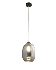 Lampada a Sospensione Infinity 200mm in Vetro Soffiato Fumé con Struttura in Metallo - Design Moderno Elegante per Illuminazione Interni