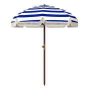 Ombrellone da spiaggia con frange ¨C zephmum ¨C blu e bianco 190x210 cm