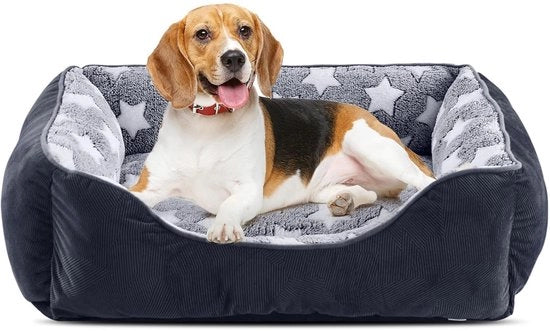 Letto per cani morbido - Antiscivolo - Adatto per cani piccoli - Materiale plucché - 51x48x18 cm