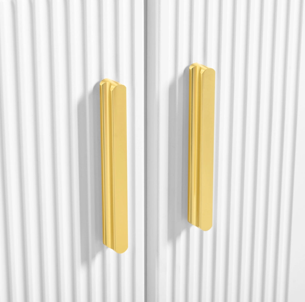 Mobile contenitore bianco in MDF con 2 ante e 2 cassetti 80x35x79,5 cm