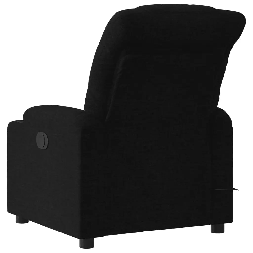 Poltrona Massaggiante Reclinabile Elettrica Nera in Tessuto 3206638