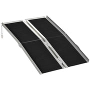 RAMPA PIEGHEVOLE PER SEDIA A ROTELLE IN ALLUMINIO CON RIVESTIMENTO ANTISCIVOLO E BORDI, 122X73.5 CM, NERO
