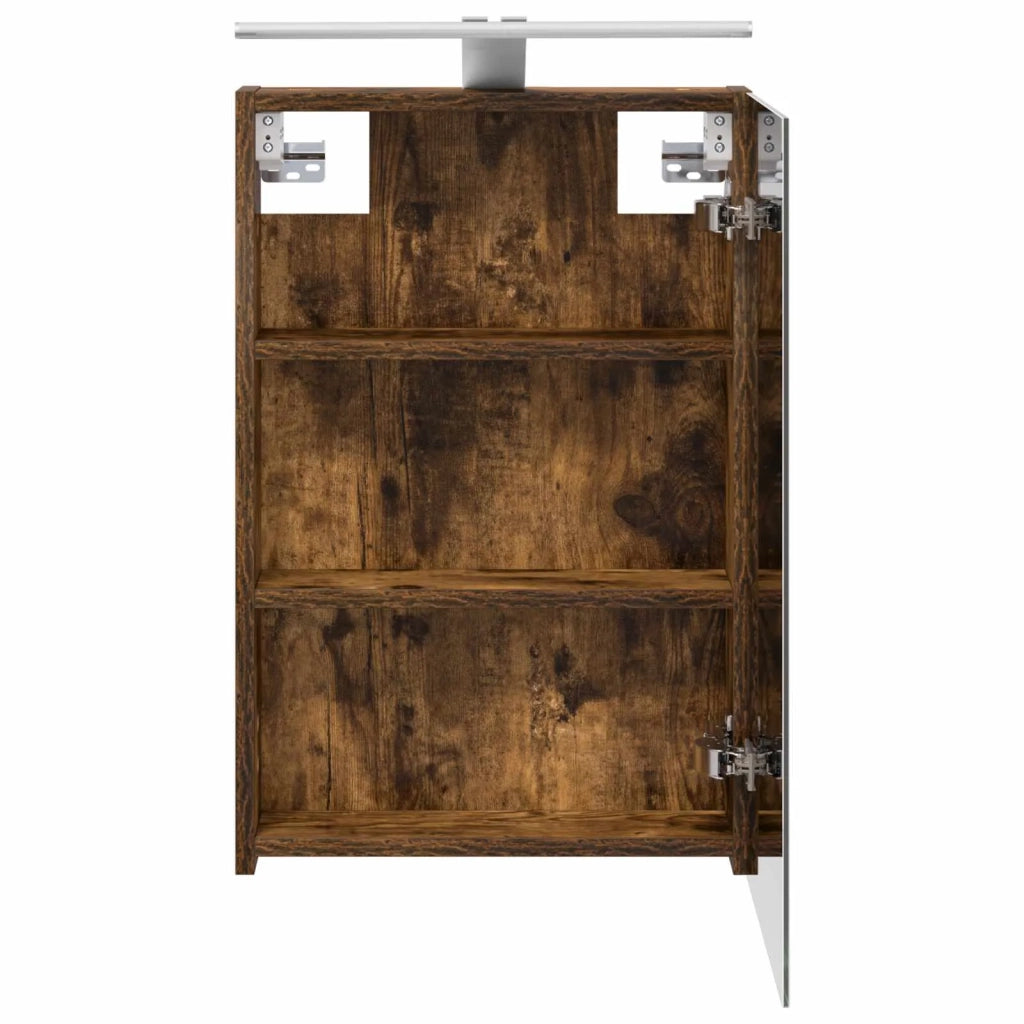 Mobiletto per specchio da bagno Rovere fumé 40 x 10,5 x 60,5 cm