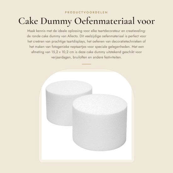 Cilindro di schiuma riutilizzabile 6 x 4 pollici - forma rotonda - leggero - decorabile con glassa - ideale per la presentazione di torte - torta di cartapesta