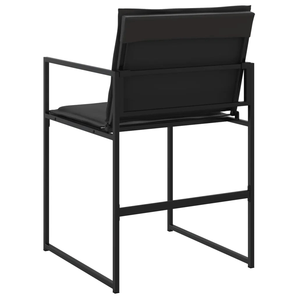 Sedie da Giardino con Cuscini 4 pz Neri in Acciaio e Textilene 4008584