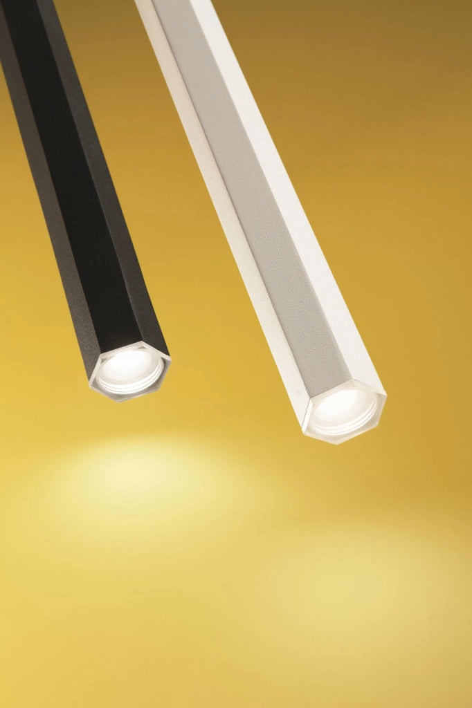 SOSPENSIONE EXAGON H.80CM D.3,5CM BIANCO LED 3000K 365LM 5W