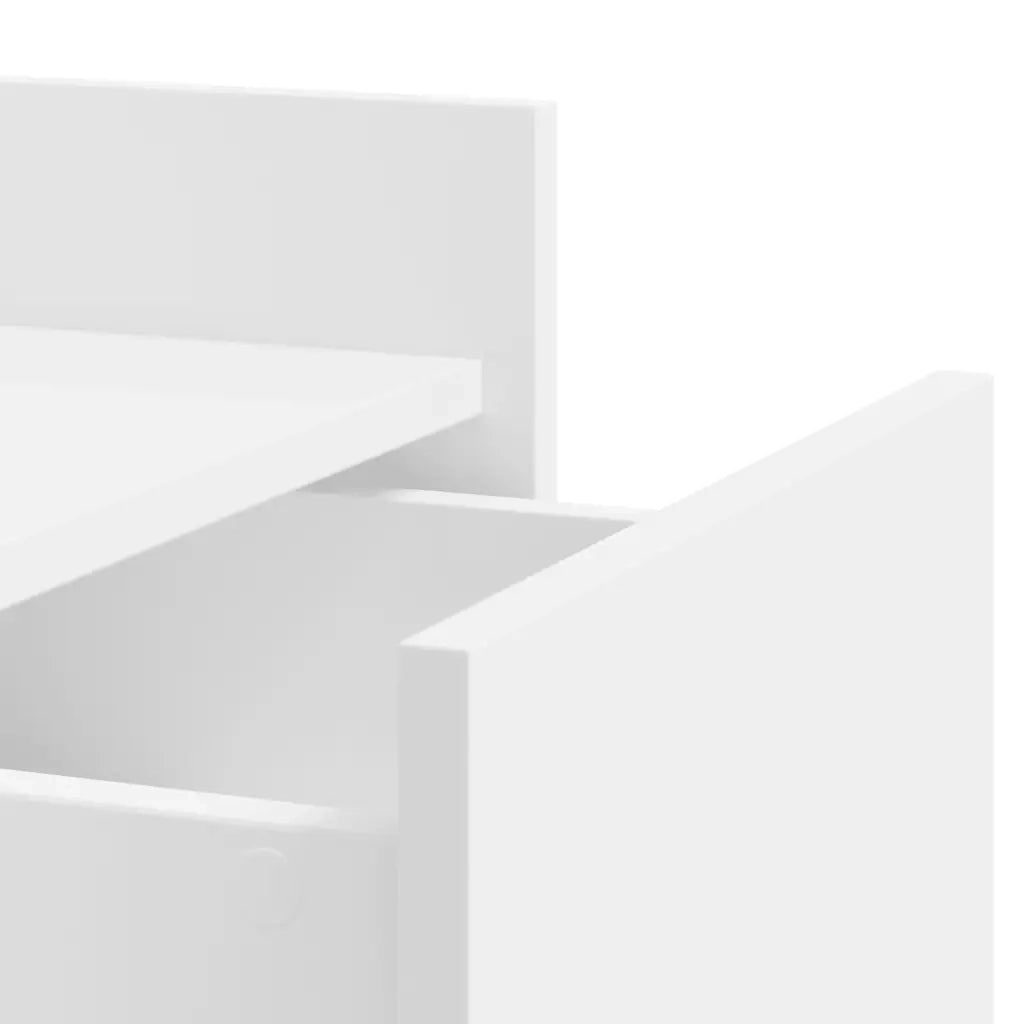 Comodino Bianco 45x50x65 cm in Legno Multistrato