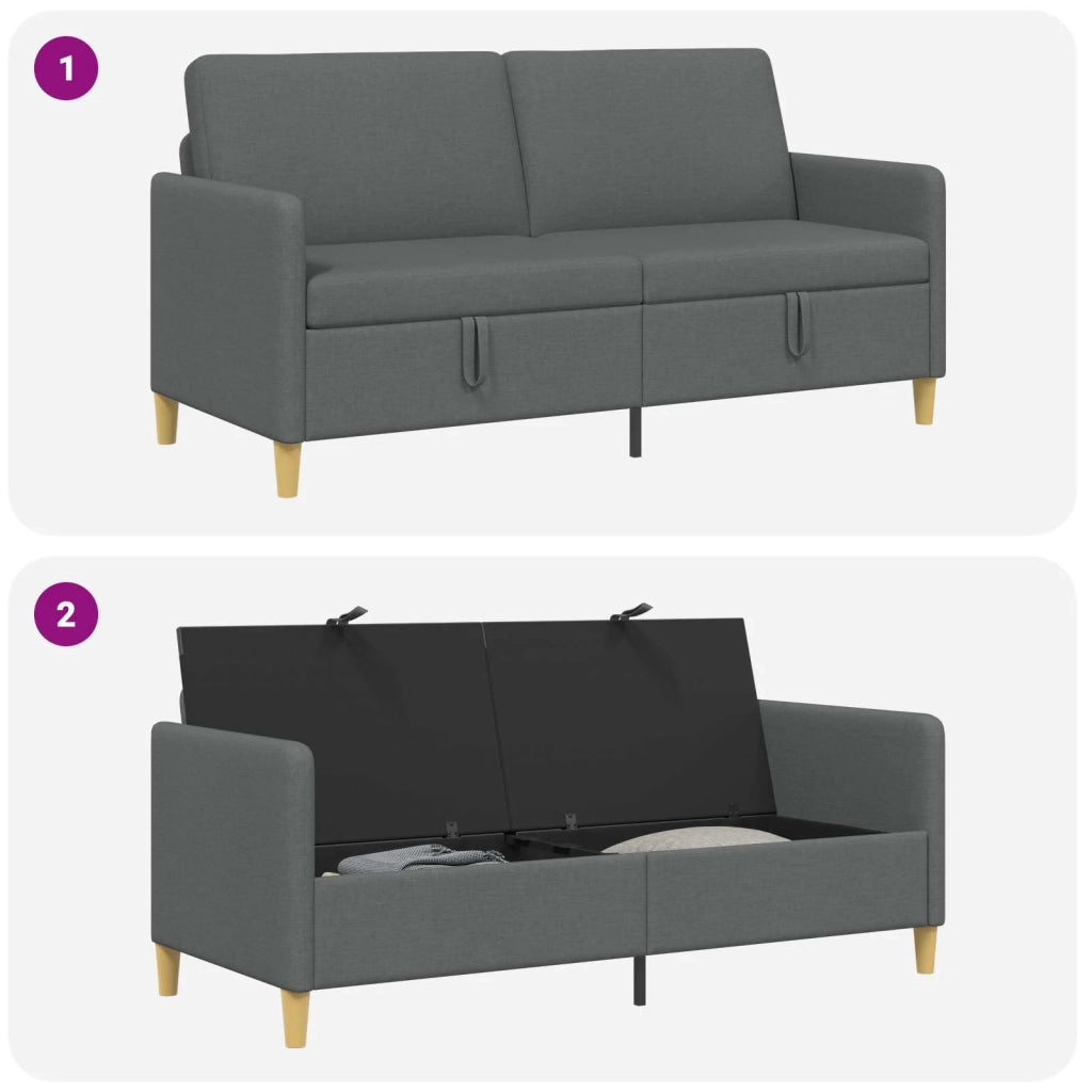 Divano con Storage Grigio Scuro 172 x 78 x 87 cm Poliestere 42036948