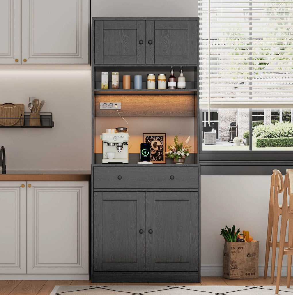Colonna cucina 72x40x180 cm con LED RGB e prese