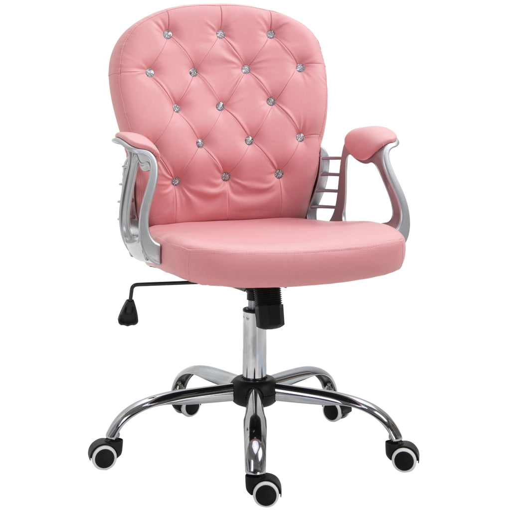 Sedia da ufficio ergonomica rosa in pelle rigenerata