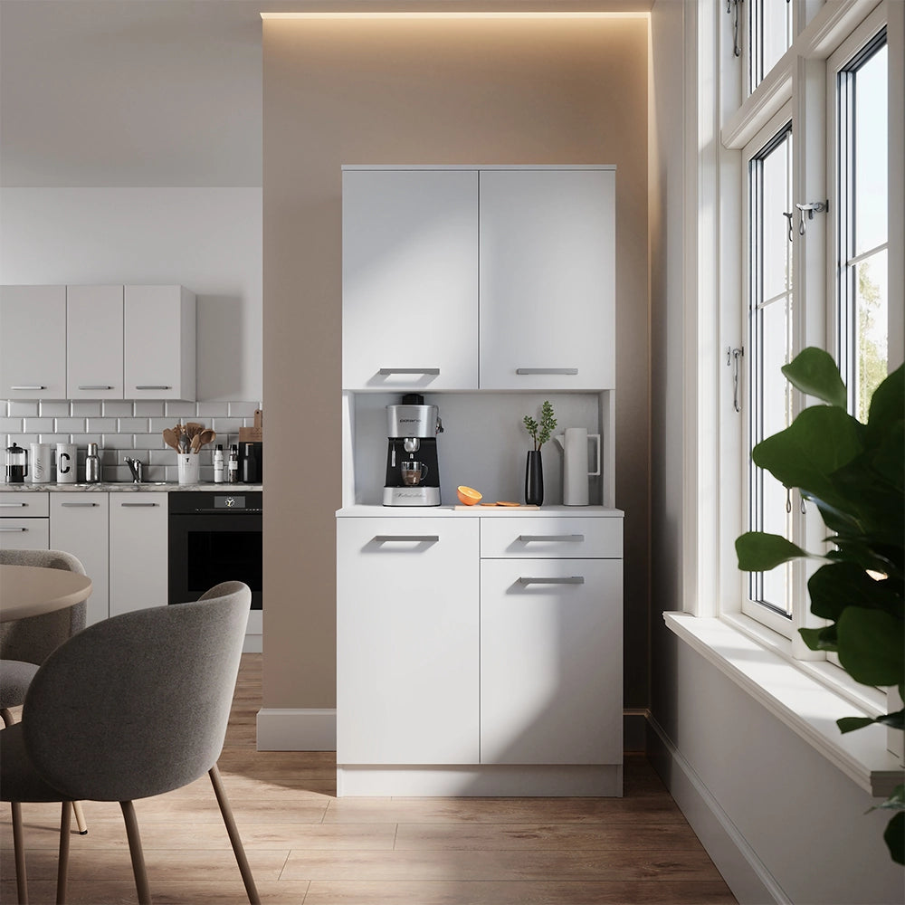 Vicco Buffet da cucina Bianco 83.6 x 188.5 cm con 4 porte e 1 cassetto