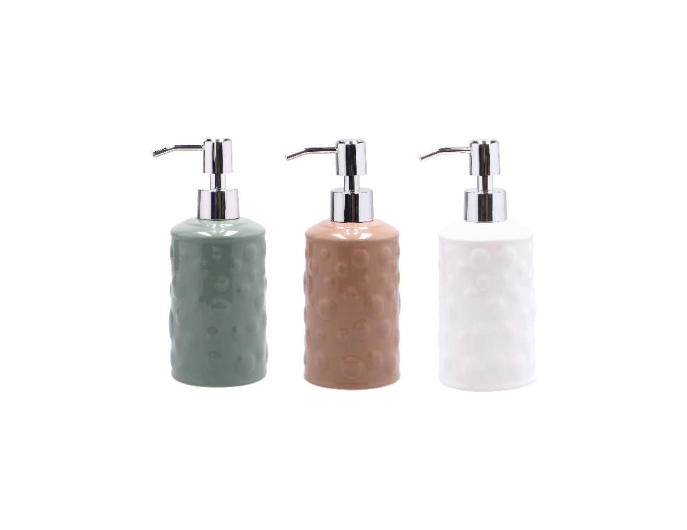 1 Pezzo Dispenser Sapone Portasapone in Ceramica Bolle 3 Colori