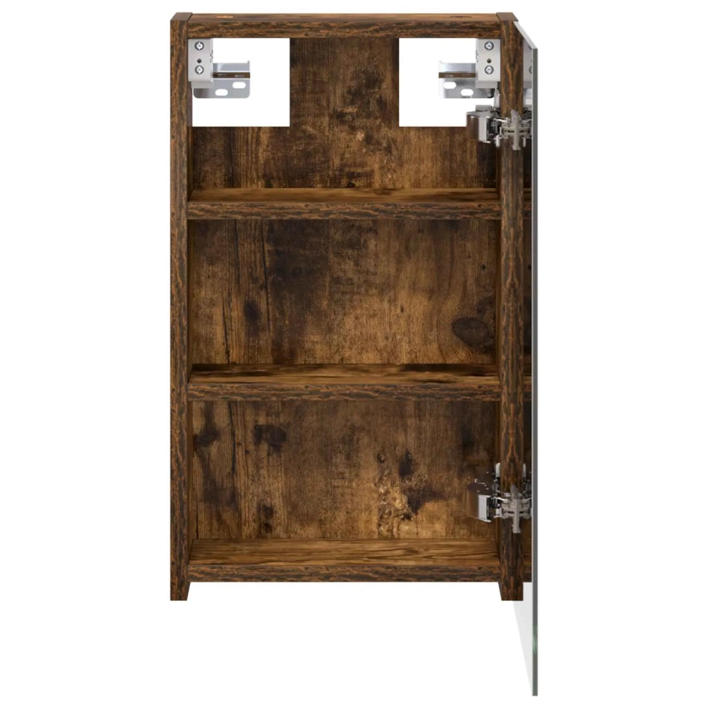 Mobiletto per specchio da bagno Rovere fumé 30 x 10,5 x 50 cm