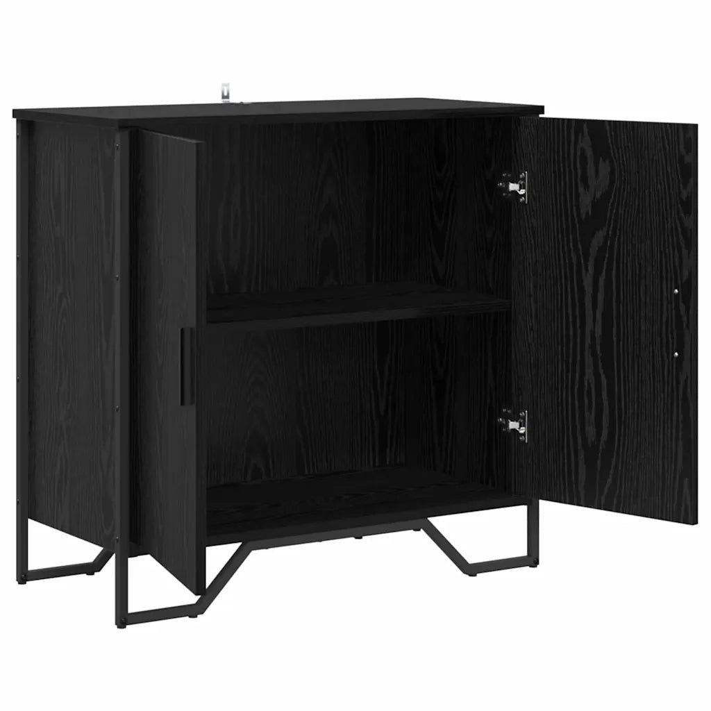 Credenza | Madia | Buffet da pranzo | Armadio da pranzo Rovere Nero 78 x 35 x 74.5 cm