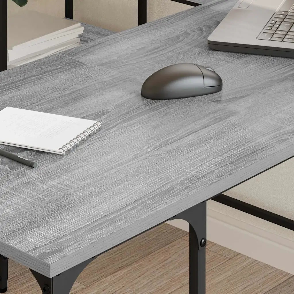 Scrivania Grigio Sonoma 139x139x75 cm in Legno Multistrato 837595