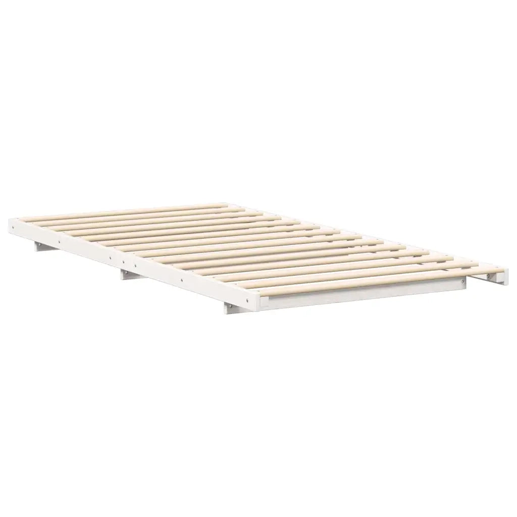 Struttura del letto Bianco 75 x 190 cm Pino massello 873098