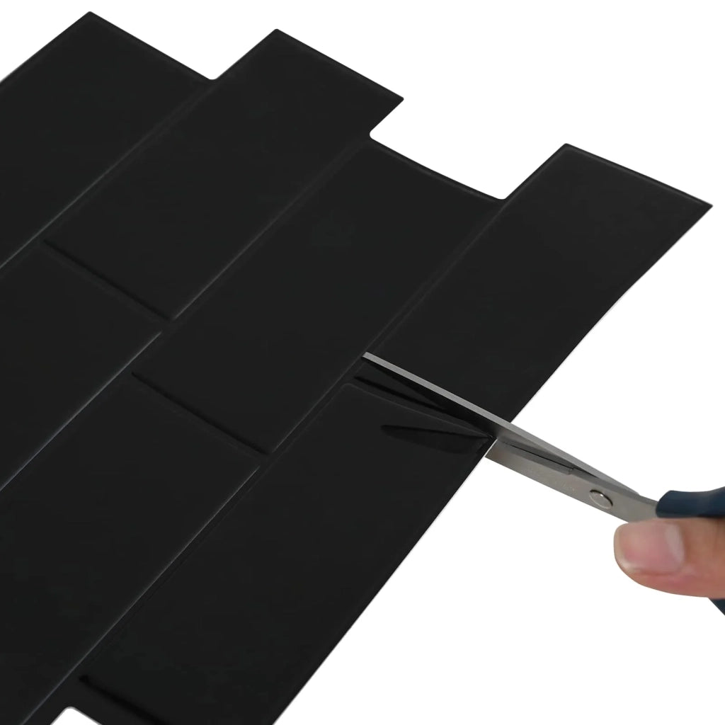 Piastrella subway 50 pcs Nero 29 x 21 cm Poliuretano e PET 42046137