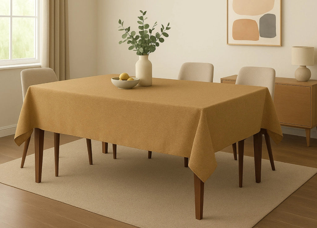 Tovaglia Cucina Soggiorno Antimacchia Idrorepellente Linen - Rotonda 160cm - Caffe Latte
