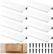Set di 8 Manigoldi Nascosti con Viti, 120mm Manigoldi di Mobili Moderni, Alluminio Bianco, Apriporte Invisibili, Manigoldi per Decorazione Interna