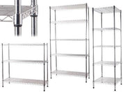 SCAFFALI MANHATTAN IN ACCIAIO CROMATO 5 PIANI 90x35xH180 CM SCAFFALATURE