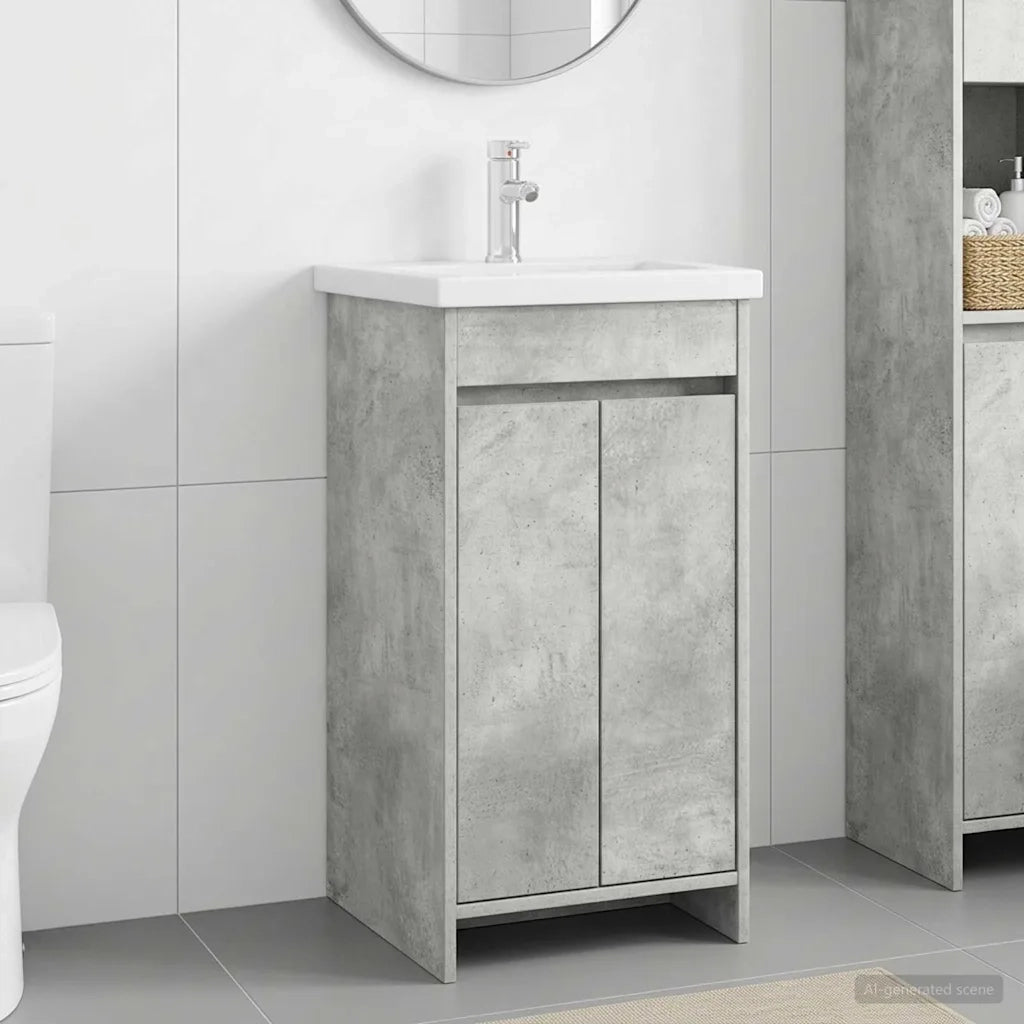 Mobile da bagno con lavabo Grigio Cemento 42 x 40 x 84,5 cm 890771