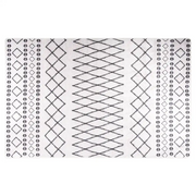 Tappeto Lavabile 80x150 cm Nero e Bianco Antiscivolocod mxl 119446