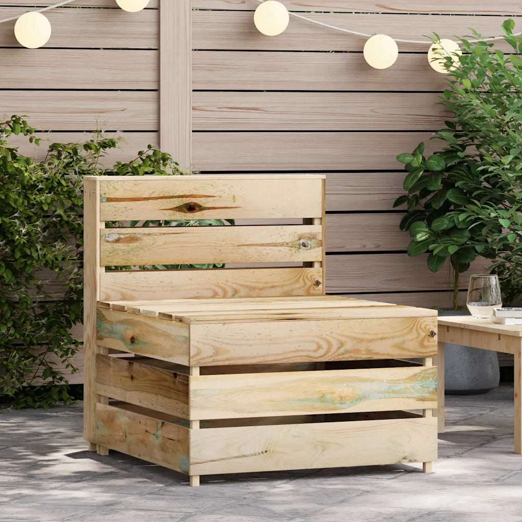 Divano Centrale da Giardino su Pallet Legno di Pino Impregnato cod mxl 76733