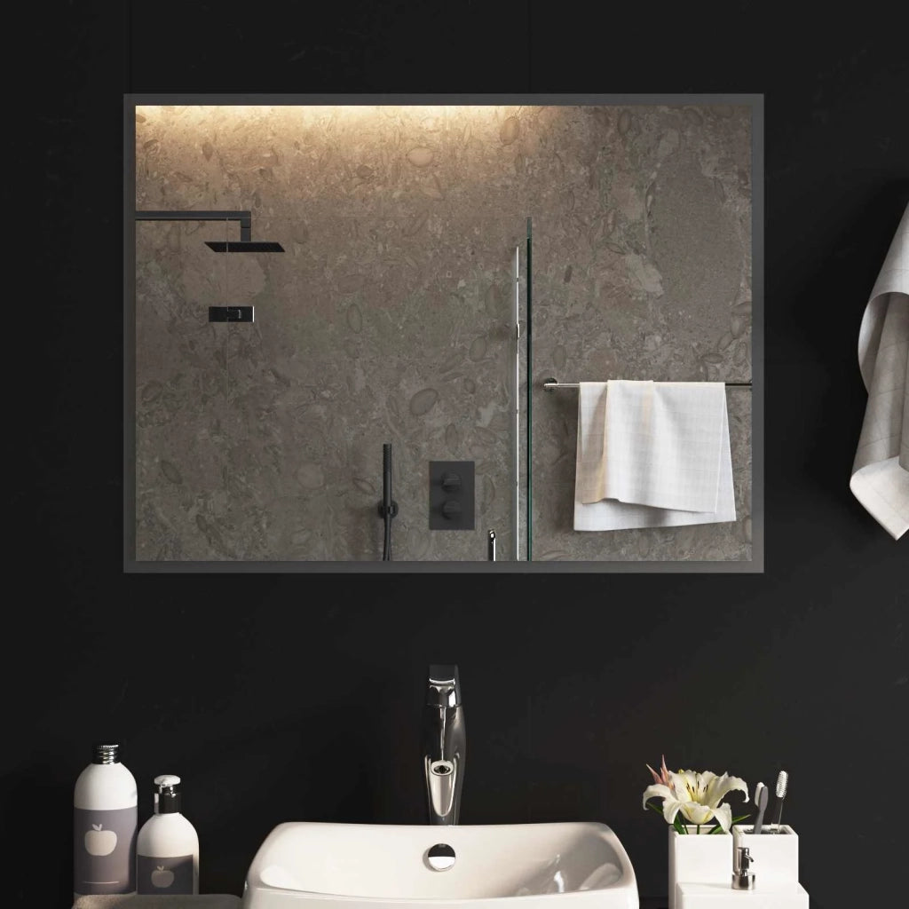 Specchio da bagno LED Trasparente 80 x 60 cm vetro temperato 42045818