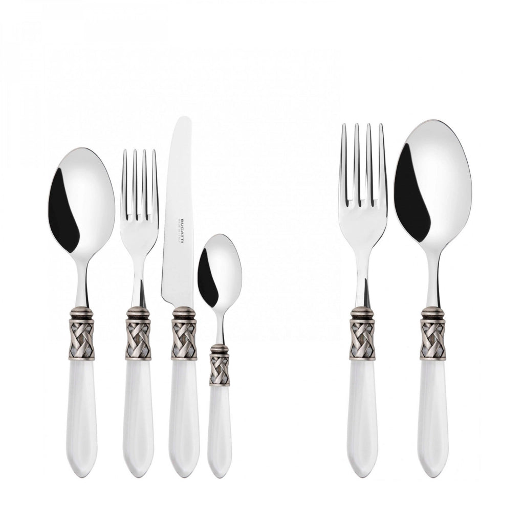 ALADDIN Ghiera Argento Anticato, Posate Set 50 pz, Scatola