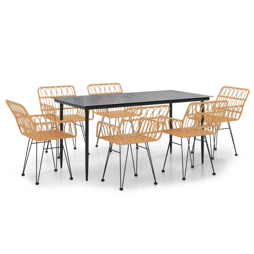 Set da Pranzo da Giardino 7 pz in Polyrattan 3157849