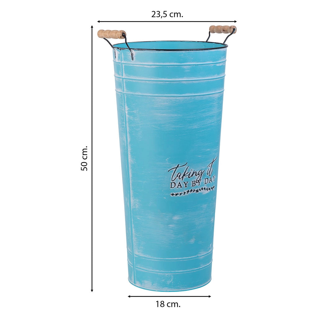 Portaombrelli tondo in metallo blu d23,5x50h b:18