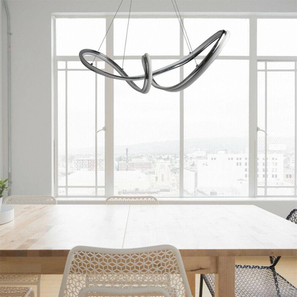 Trade Shop - Lampadario Led Intrecciato A Fiocco A Sospensione 57 W Luce 6500k 4000k 3000k A59 - -bianco Naturale      -