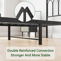 Letto vintage 90x200cm - Xylo - testiera metallo spazio ripiano nero