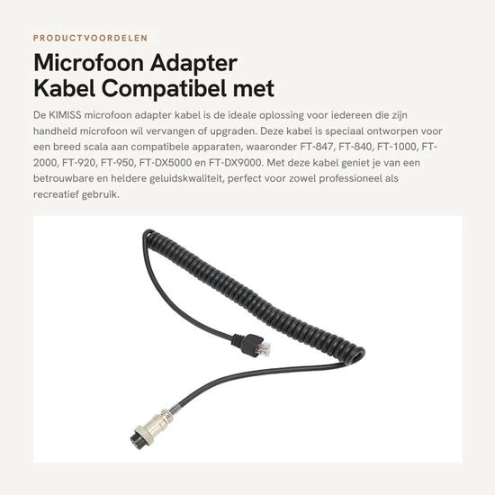 Adattatore Cavo Microfono - Compatibile con FT-1000 FT-847 FT-2000 - Eccellente Qualità Audio - Duraturo e Affidabile - Per Applicazioni Audiotechniche