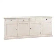 Credenza madia buffet in legno Shabby chic mod Martini bianca anticato 4 ante