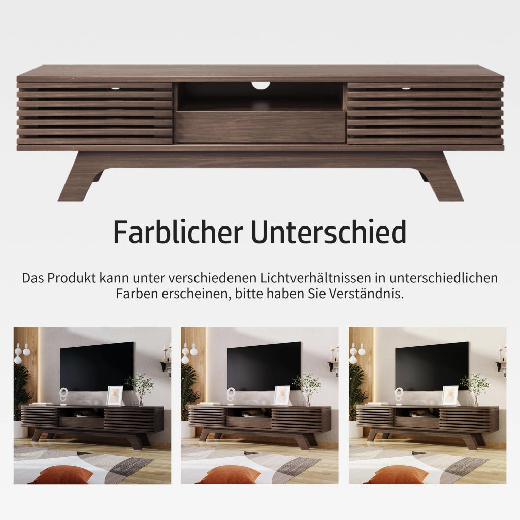 Cassettiera per TV Natural; in truciolato; lunghezza 150 cm
