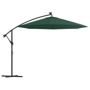 Ombrello | Parasolne Pensile con Luci LED 300 cm Verde Palo in Metallo