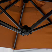 Ombrellone da Giardino Doppio 285x147x227 cm  in Acciaio e Poliestere Rosso