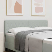 Testiera LED con testiera-Testata con LED-Testiera Decorativa Grigio chiaro 144 cm Poliestere 321340